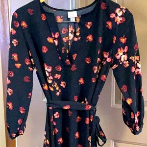 A New Day Black Dress with Floral Print